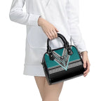 New Zealand Maori Rugby Shoulder Handbag Aotearoa Koru Geometric - Oceanic Color