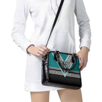 New Zealand Maori Rugby Shoulder Handbag Aotearoa Koru Geometric - Oceanic Color