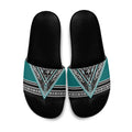 New Zealand Maori Rugby Slide Sandals Aotearoa Koru Geometric - Oceanic Color