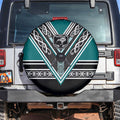 New Zealand Maori Rugby Spare Tire Cover Aotearoa Koru Geometric - Oceanic Color