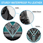 New Zealand Maori Rugby Spare Tire Cover Aotearoa Koru Geometric - Oceanic Color