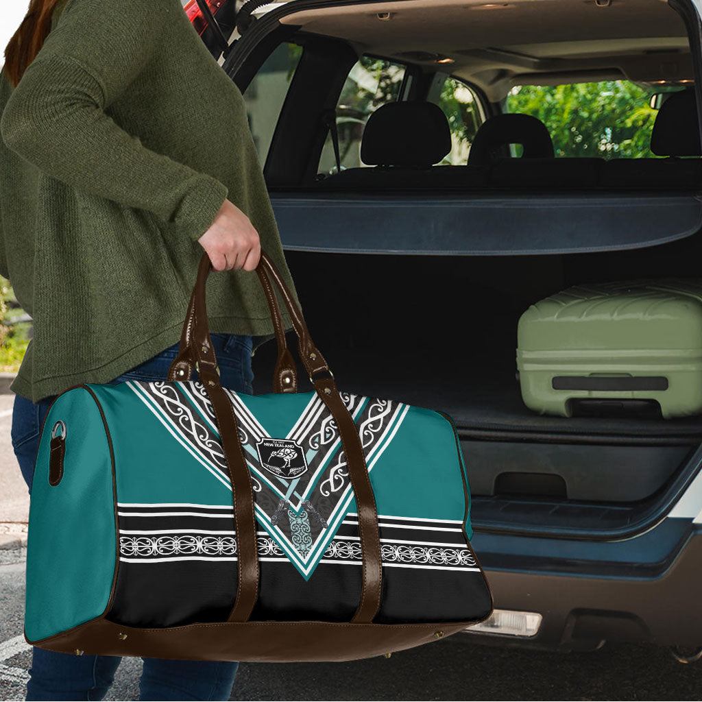 New Zealand Maori Rugby Travel Bag Aotearoa Koru Geometric - Oceanic Color