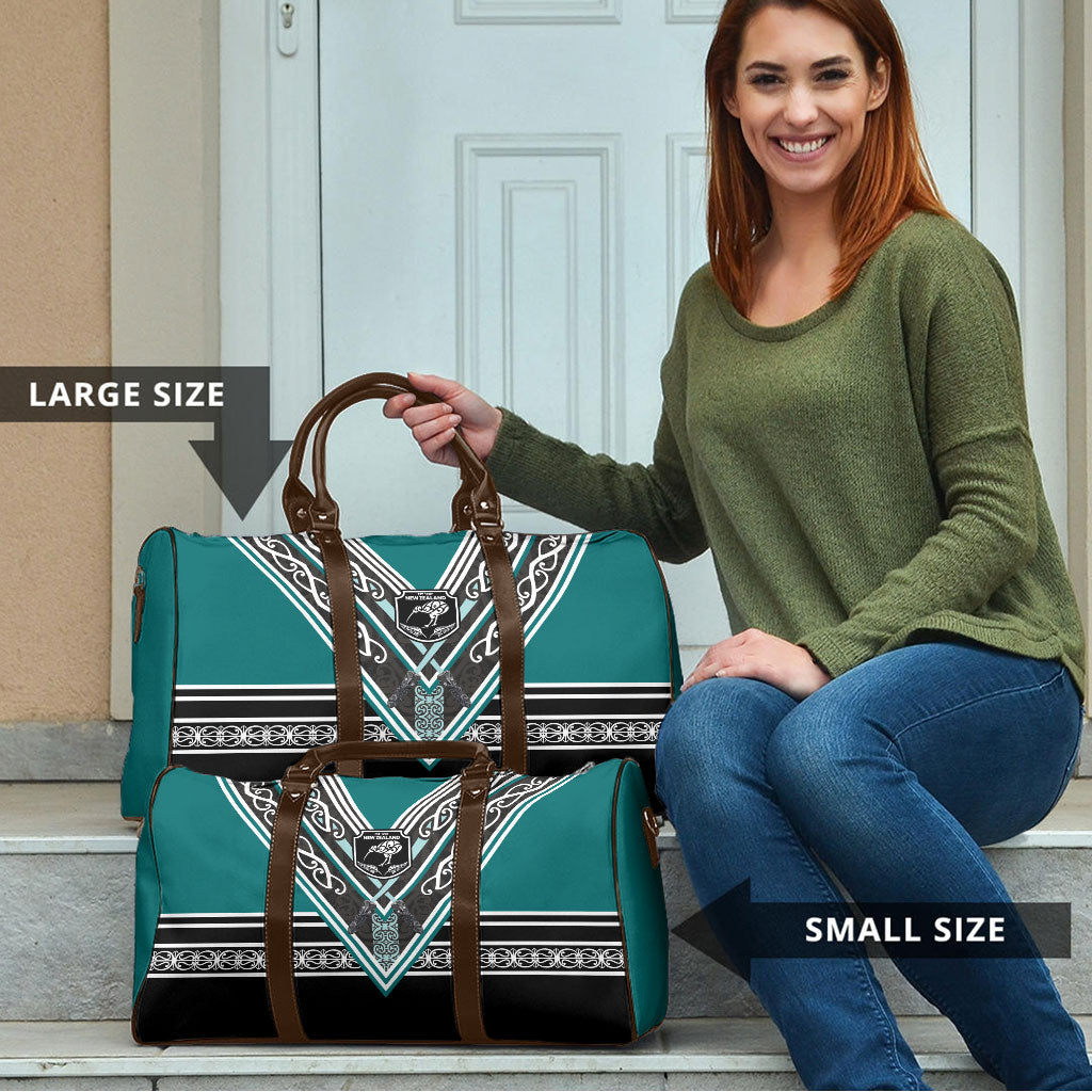 New Zealand Maori Rugby Travel Bag Aotearoa Koru Geometric - Oceanic Color