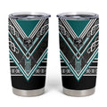New Zealand Maori Rugby Tumbler Cup Aotearoa Koru Geometric - Oceanic Color