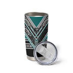 New Zealand Maori Rugby Tumbler Cup Aotearoa Koru Geometric - Oceanic Color