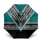 New Zealand Maori Rugby Umbrella Aotearoa Koru Geometric - Oceanic Color