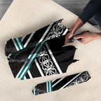 New Zealand Maori Rugby Umbrella Aotearoa Koru Geometric - Oceanic Color