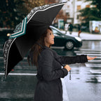 New Zealand Maori Rugby Umbrella Aotearoa Koru Geometric - Oceanic Color