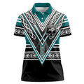 New Zealand Maori Rugby Custom Women Polo Shirt Aotearoa Koru Geometric - Oceanic Color