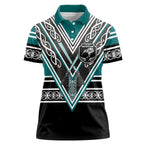New Zealand Maori Rugby Custom Women Polo Shirt Aotearoa Koru Geometric - Oceanic Color