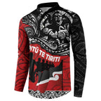 Aotearoa Toitu Te Tiriti Button Sweatshirt Honoring Te Tiriti o Waitangi Maori Haka