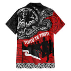 Aotearoa Toitu Te Tiriti Family Matching Off The Shoulder Long Sleeve Dress and Hawaiian Shirt Honoring Te Tiriti o Waitangi Maori Haka