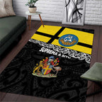 New Zealand Wellington Area Rug The Capital's Emblems Flag and Koru Art