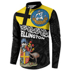 New Zealand Wellington Button Sweatshirt The Capital's Emblems Flag and Koru Art