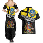New Zealand Wellington Couples Matching Summer Maxi Dress and Hawaiian Shirt The Capital's Emblems Flag and Koru Art