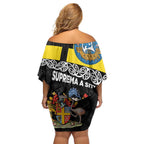 New Zealand Wellington Off Shoulder Short Dress The Capital's Emblems Flag and Koru Art