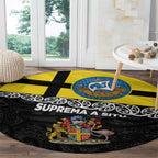 New Zealand Wellington Round Carpet The Capital's Emblems Flag and Koru Art