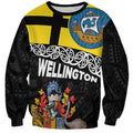New Zealand Wellington Sweatshirt The Capital's Emblems Flag and Koru Art