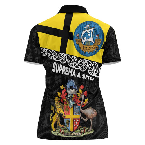 New Zealand Wellington Women Polo Shirt The Capital's Emblems Flag and Koru Art