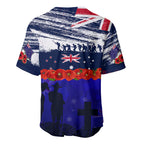 New Zealand and Australia ANZAC Day Baseball Jersey Lest We Forget Red Poppy Flowers and Soldier