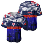 New Zealand and Australia ANZAC Day Baseball Jersey Lest We Forget Red Poppy Flowers and Soldier