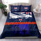 New Zealand and Australia ANZAC Day Bedding Set Lest We Forget Red Poppy Flowers and Soldier