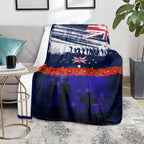 New Zealand and Australia ANZAC Day Blanket Lest We Forget Red Poppy Flowers and Soldier