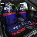 New Zealand and Australia ANZAC Day Car Seat Cover Lest We Forget Red Poppy Flowers and Soldier