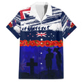 New Zealand and Australia ANZAC Day Hawaiian Shirt Lest We Forget Red Poppy Flowers and Soldier