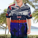 New Zealand and Australia ANZAC Day Hawaiian Shirt Lest We Forget Red Poppy Flowers and Soldier