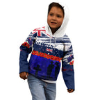 New Zealand and Australia ANZAC Day Kid Hoodie Lest We Forget Red Poppy Flowers and Soldier