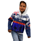 New Zealand and Australia ANZAC Day Kid Hoodie Lest We Forget Red Poppy Flowers and Soldier