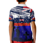 New Zealand and Australia ANZAC Day Kid Polo Shirt Lest We Forget Red Poppy Flowers and Soldier