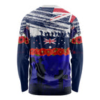 New Zealand and Australia ANZAC Day Long Sleeve Shirt Lest We Forget Red Poppy Flowers and Soldier