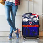 New Zealand and Australia ANZAC Day Luggage Cover Lest We Forget Red Poppy Flowers and Soldier