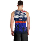 New Zealand and Australia ANZAC Day Men Tank Top Lest We Forget Red Poppy Flowers and Soldier