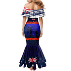 New Zealand and Australia ANZAC Day Mermaid Dress Lest We Forget Red Poppy Flowers and Soldier
