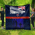 New Zealand and Australia ANZAC Day Quilt Lest We Forget Red Poppy Flowers and Soldier