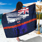 New Zealand and Australia ANZAC Day Sarong Lest We Forget Red Poppy Flowers and Soldier