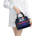 New Zealand and Australia ANZAC Day Shoulder Handbag Lest We Forget Red Poppy Flowers and Soldier