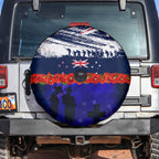 New Zealand and Australia ANZAC Day Spare Tire Cover Lest We Forget Red Poppy Flowers and Soldier