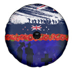New Zealand and Australia ANZAC Day Spare Tire Cover Lest We Forget Red Poppy Flowers and Soldier