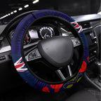 New Zealand and Australia ANZAC Day Steering Wheel Cover Lest We Forget Red Poppy Flowers and Soldier