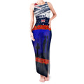 New Zealand and Australia ANZAC Day Tank Maxi Dress Lest We Forget Red Poppy Flowers and Soldier
