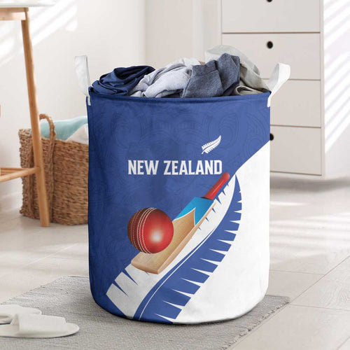 New Zealand Cricket Laundry Basket Kiwi Birds Haka Dance Blue Fern Sporty Style