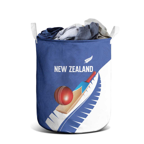 New Zealand Cricket Laundry Basket Kiwi Birds Haka Dance Blue Fern Sporty Style