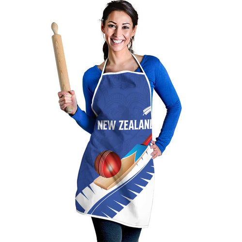 New Zealand Cricket Apron Kiwi Birds Haka Dance Blue Fern Sporty Style