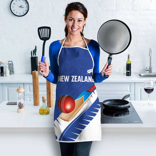 New Zealand Cricket Apron Kiwi Birds Haka Dance Blue Fern Sporty Style