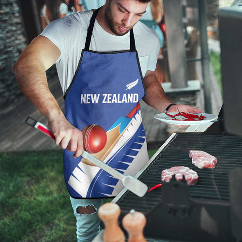 New Zealand Cricket Apron Kiwi Birds Haka Dance Blue Fern Sporty Style