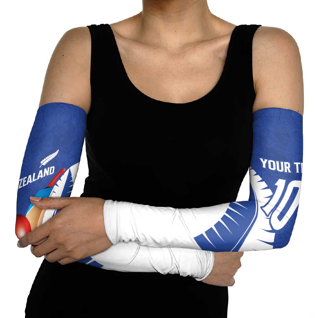 Custom New Zealand Cricket Arm Sleeves Kiwi Birds Haka Dance Blue Fern Sporty Style